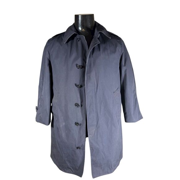 US Air Force Navy Blue AF 1600 All Weather Trench Coat Removable Liner 36 XS - Picture 1 of 13